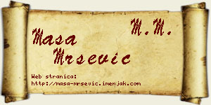 Maša Mršević vizit kartica